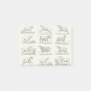 Post-it® Gravure de licorne antique spécimen de zoologie vi