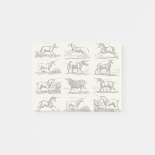 Post-it® Gravure de licorne antique spécimen de zoologie vi (Devant)