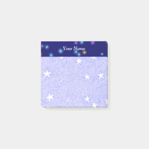 Post-it® Gravure Lune et Étoiles Vintage Fond Bleu 3x3