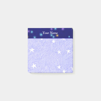 Post-it® Gravure Lune et Étoiles Vintage Fond Bleu 3x3