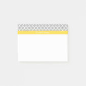 Post-it® Gray White Moroccan #5 Pineapple Name Monogram (Devant)