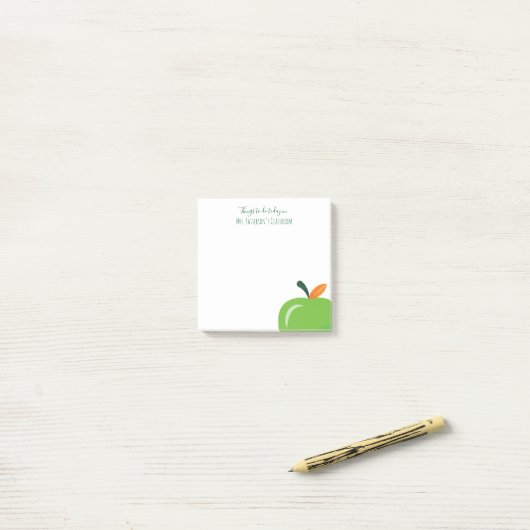 Post-it® Green Apple Modern Enseignant Petites notes post-i (Sur un bureau)