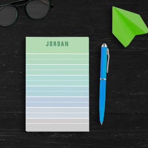 Post-it® Green Blue Greray Ombre Lines Ajouter un nom