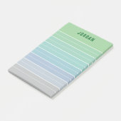Post-it® Green Blue Greray Ombre Lines Ajouter un nom (Incliné)
