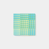 Post-it® Green Blue Yellow Checker Patchwork Pattern (Devant)