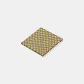 Post-it® Green Brown Checkerboard À damiers Motif (Incliné)