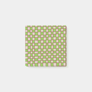 Post-it® Green Brown Checkerboard À damiers Motif