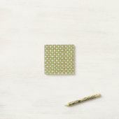 Post-it® Green Brown Checkerboard À damiers Motif (Sur un bureau)