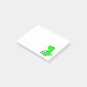 Post-it® Green Dinosaur Aime Le Football Post-it Notes (Incliné)