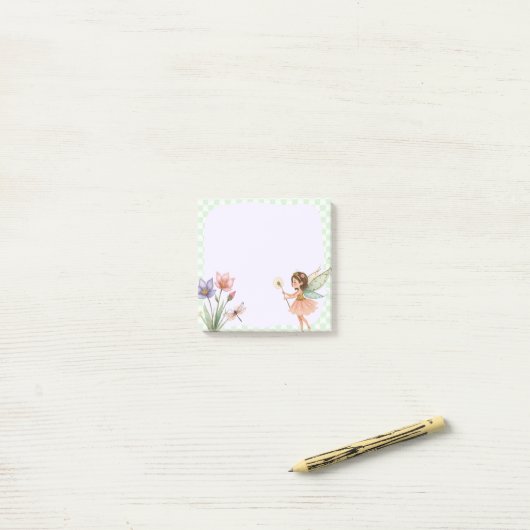 Post-it® Green Fairy Memo Pad – Enchanting Note-Taking (Sur un bureau)