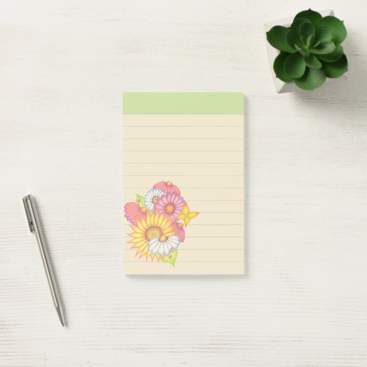 Post-it® Green Fleur sauvage Post Notes (Bureau)