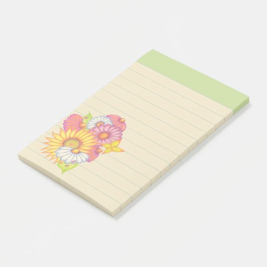Post-it® Green Fleur sauvage Post Notes (Incliné)
