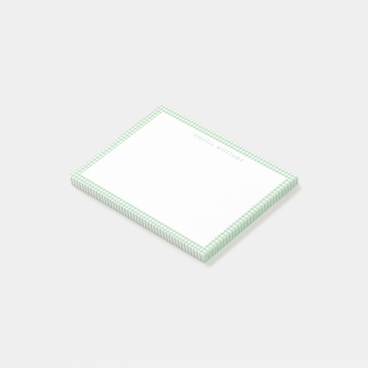Post-it® Green Gingham Plaid (Incliné)