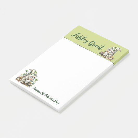 Post-it® Green Holiday Gnome Writing Pad (Incliné)