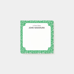 Post-it® Green Karakusa Motif japonais de vigne