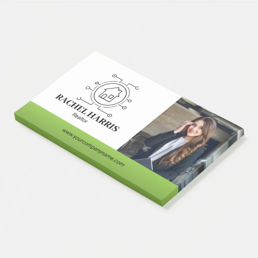 Post-it® Green Modern Real Estate Agent Photo (Incliné)