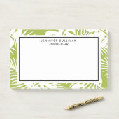 Post-it® Green Palm Feuille Rainforest Motif (Sur un bureau)