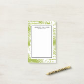 Post-it® Green Palm Feuille Rainforest Motif (Sur un bureau)
