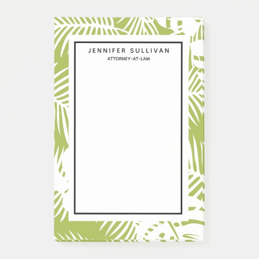 Post-it® Green Palm Feuille Rainforest Motif (Devant)