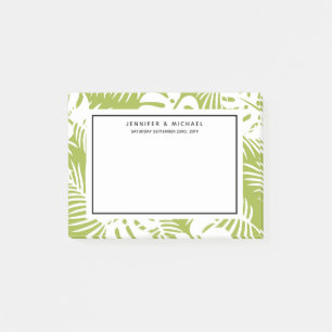 Post-it® Green Palm Leaves Rainforest Pattern