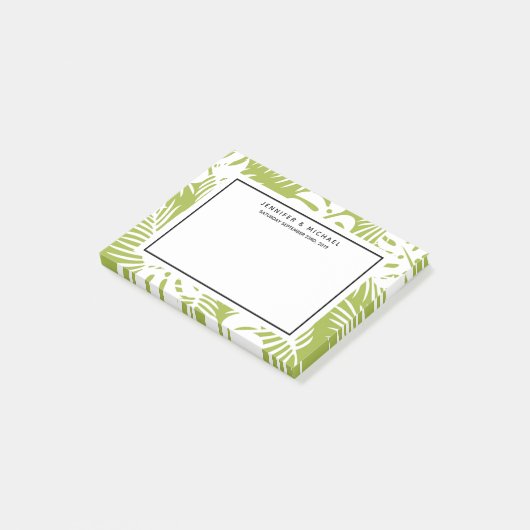 Post-it® Green Palm Leaves Rainforest Pattern (Incliné)