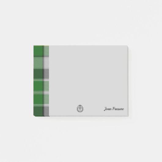 Post-it® Green Tartan & Scottish Thistle Post-it Notes (Devant)