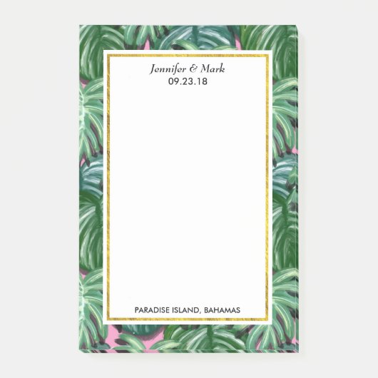 Post-it® Green Tropical Feuilles Foliage Personnalisé Maria (Devant)