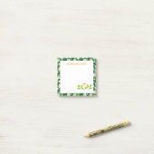 Post-it® Green & White Spring Daisies & Vine Personalised (Sur un bureau)