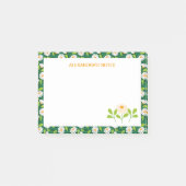 Post-it® Green & White Spring Daisies & Vine Personalised (Devant)
