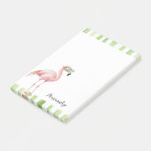 Post-it® Green White Stripes Pink Flamant rose Beach Annive (Incliné)