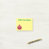 Post-it® Grenade fruit cartoon mignon et heureux (Sur un bureau)
