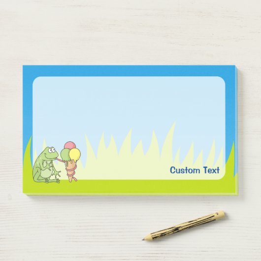 Post-it® Grenouille à crème glacée (Sur un bureau)