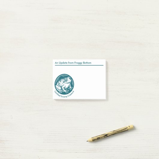 Post-it® Grenouille créatrice de marais de Froggy en bas (Sur un bureau)