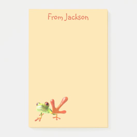Post-it® Grenouille jaune beurre vert et orange (Devant)