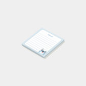 Post-it® Grenouille Pastel Blue Kawaii Chibi aux yeux étinc (Incliné)