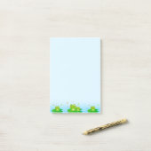 Post-it® Grenouilles mignonnes sur des notes bleu clair (Sur un bureau)