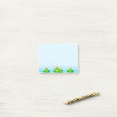 Post-it® Grenouilles mignonnes sur fond bleu clair (Sur un bureau)