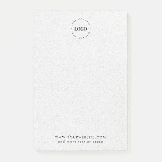 Post-it® Grey Kraft Votre Logo Et Texte Professionnels Pers (Devant)