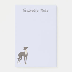Post-it® Greyhound Cartoon Dog Notes postales personnalisé