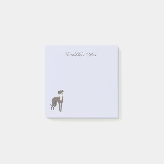 Post-it® Greyhound Cartoon Dog Notes postales personnalisée (Devant)