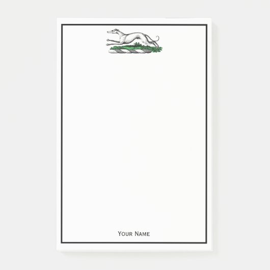 Post-it® Greyhound Whippet à la tête d'un emblème de crête  (Devant)