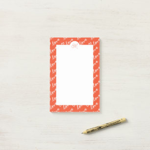 Post-it® Gribouillages Amour & Cœur avec monogramme
