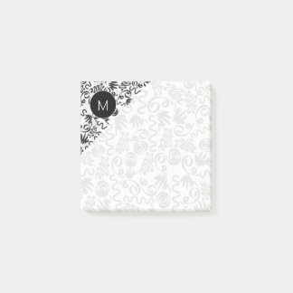 Post-it® Gribouillages Monogrammés Noir et Blanc