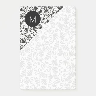 Post-it® Gribouillages Monogrammés Noir et Blanc