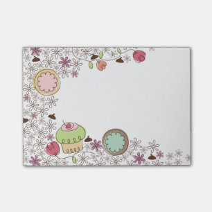 Post-it® Gribouille des bonbons à boulangerie de fleurs de