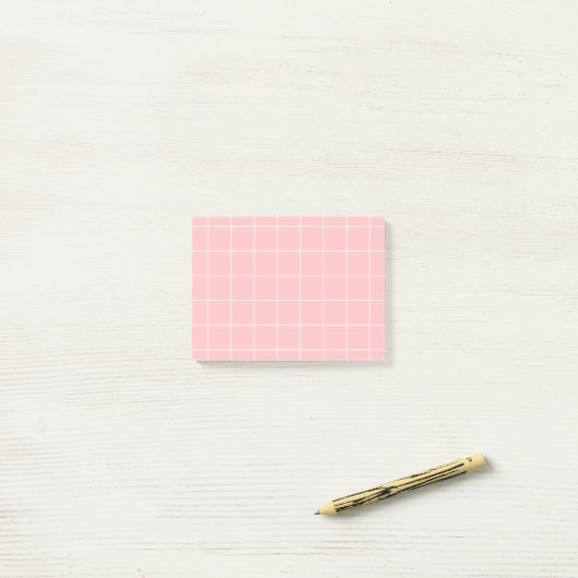 Post-it® Grid paper: minimalist grid (pink) (Sur un bureau)