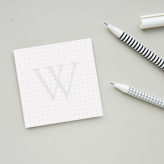 Post-it® Grille de points de monogramme gris