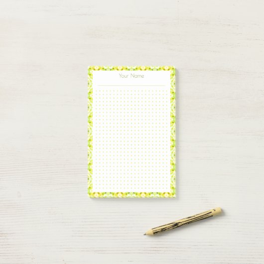 Post-it® Grille de points vert jaune disposition Plan du co (Sur un bureau)