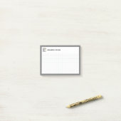 Post-it® Grille graphique avec Porte - bloc et gris stylo (Sur un bureau)