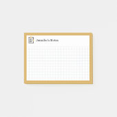 Post-it® Grille graphique avec Porte - bloc et stylo jaune (Devant)